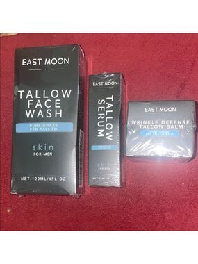 East Moon 3PCS Skin Care For Men,Tallow Balm Face Moisturizer